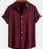Linen Rayon Blend Button Up Shirt