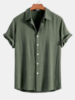 Linen Rayon Blend Button Up Shirt