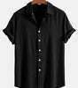 Linen Rayon Blend Button Up Shirt & Straight Leg Linen Pants