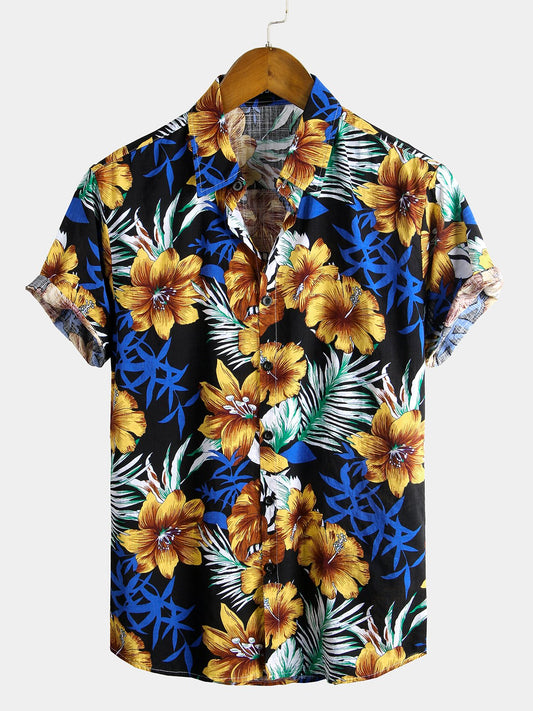 Men's Pure Cotton Hawaiian Holiday Print Shirt