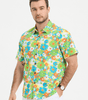 Tropical Floral Cotton Hawaiian Shirt for Men