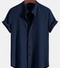 Muscle Fit Ribbed Stand Collar Shirt