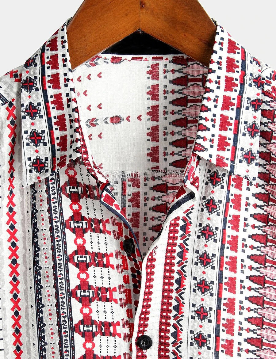 Basic Printed Cotton Shirts for Men