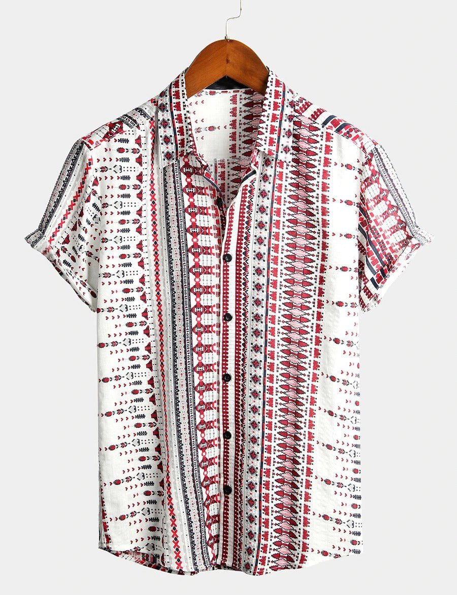 Basic Printed Cotton Shirts for Men