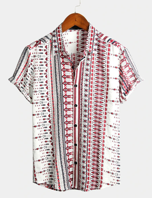 Basic Printed Cotton Shirts for Men