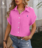 R. Lauren Short Sleeve Shirt with Chest Pocket – Airy Cut
