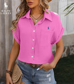 R. Lauren Short Sleeve Shirt with Chest Pocket – Airy Cut