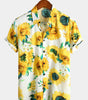 Men's Short Sleeve Hawaiian Shirt with Sunflower Print