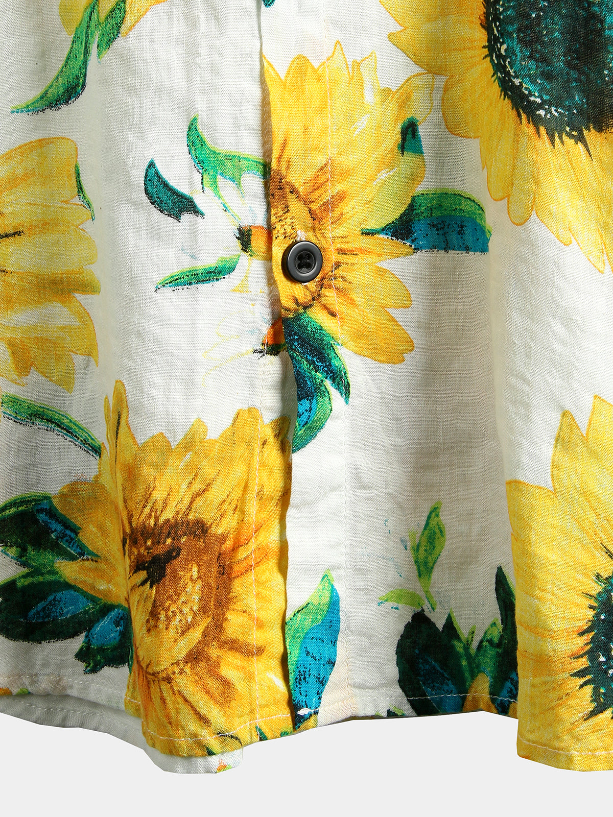 Men's Short Sleeve Hawaiian Shirt with Sunflower Print