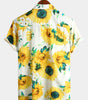 Men's Short Sleeve Hawaiian Shirt with Sunflower Print
