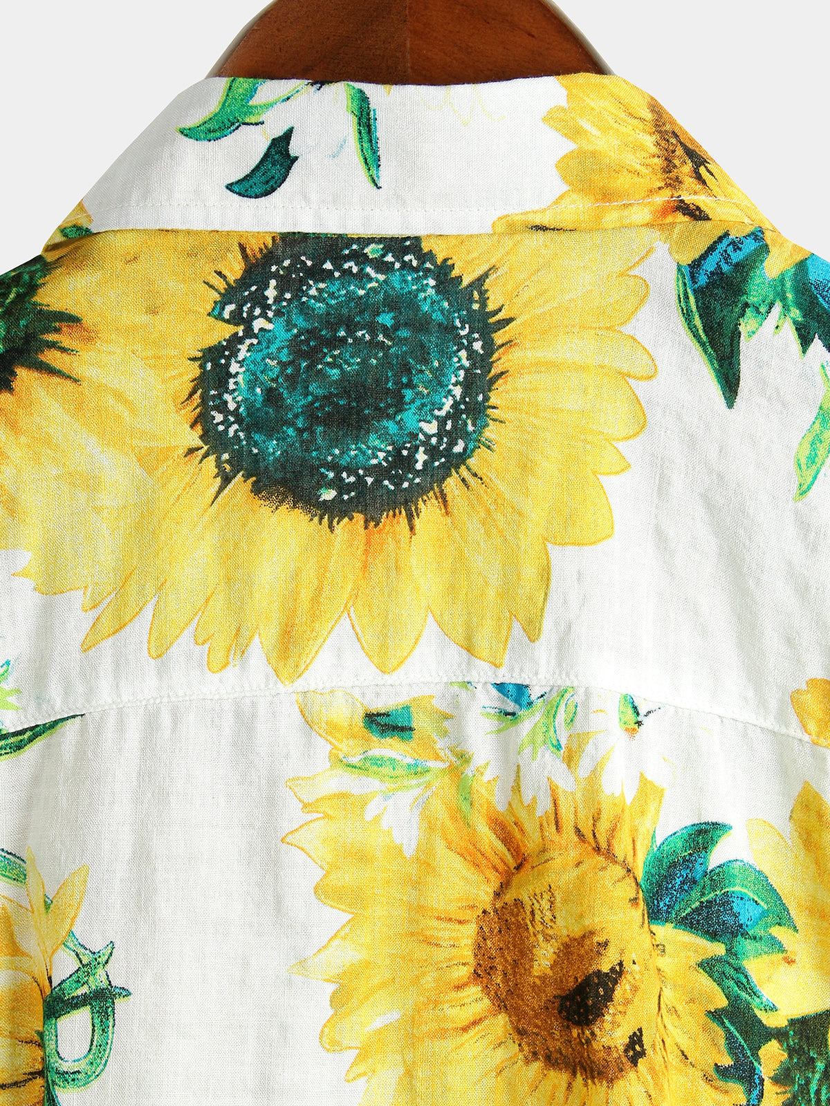 Men's Short Sleeve Hawaiian Shirt with Sunflower Print