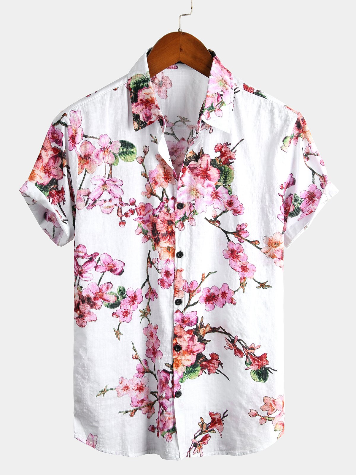 men's pure cotton Hawaiian holiday print shirt