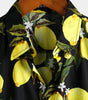 Hawaiian Beach Summer Holiday Short Sleeve Shirt with Tropical Lemon Print for Men