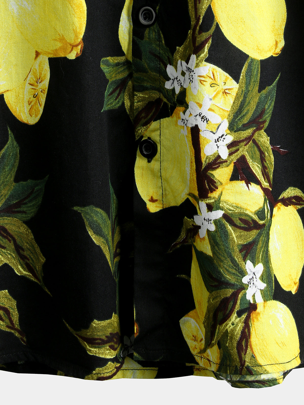 Hawaiian Beach Summer Holiday Short Sleeve Shirt with Tropical Lemon Print for Men