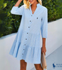 Summer Dress with Check Pattern and V-Neck – Effortless Lightness Meets Timeless Elegance