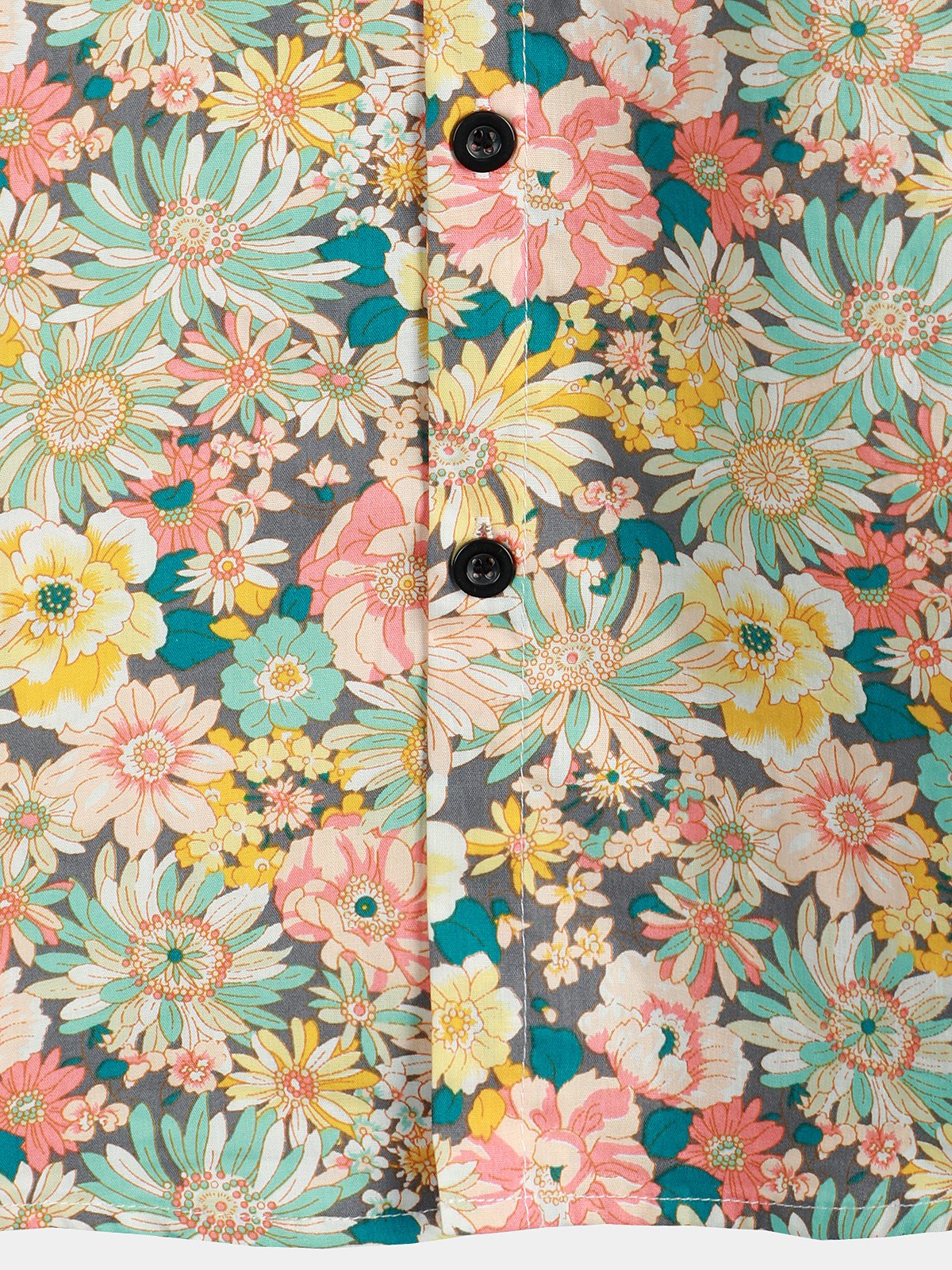 Men's Short-Sleeved Floral Cotton Shirt