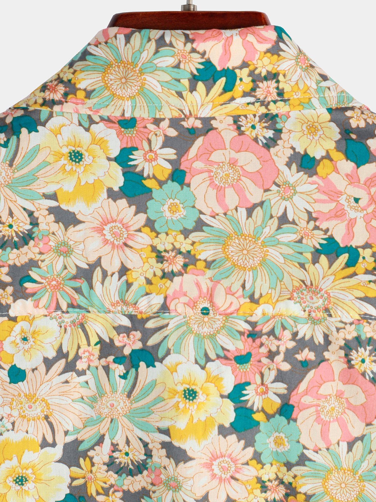 Men's Short-Sleeved Floral Cotton Shirt