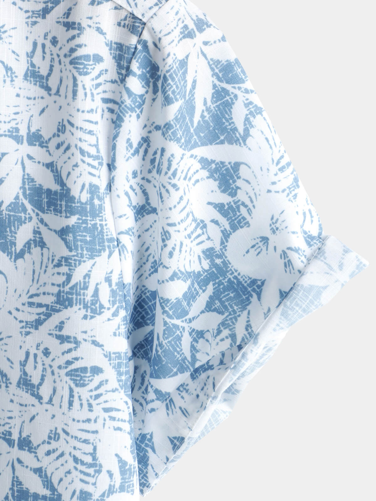 Men's Blue Short-Sleeved Button-Up Hawaiian Shirt