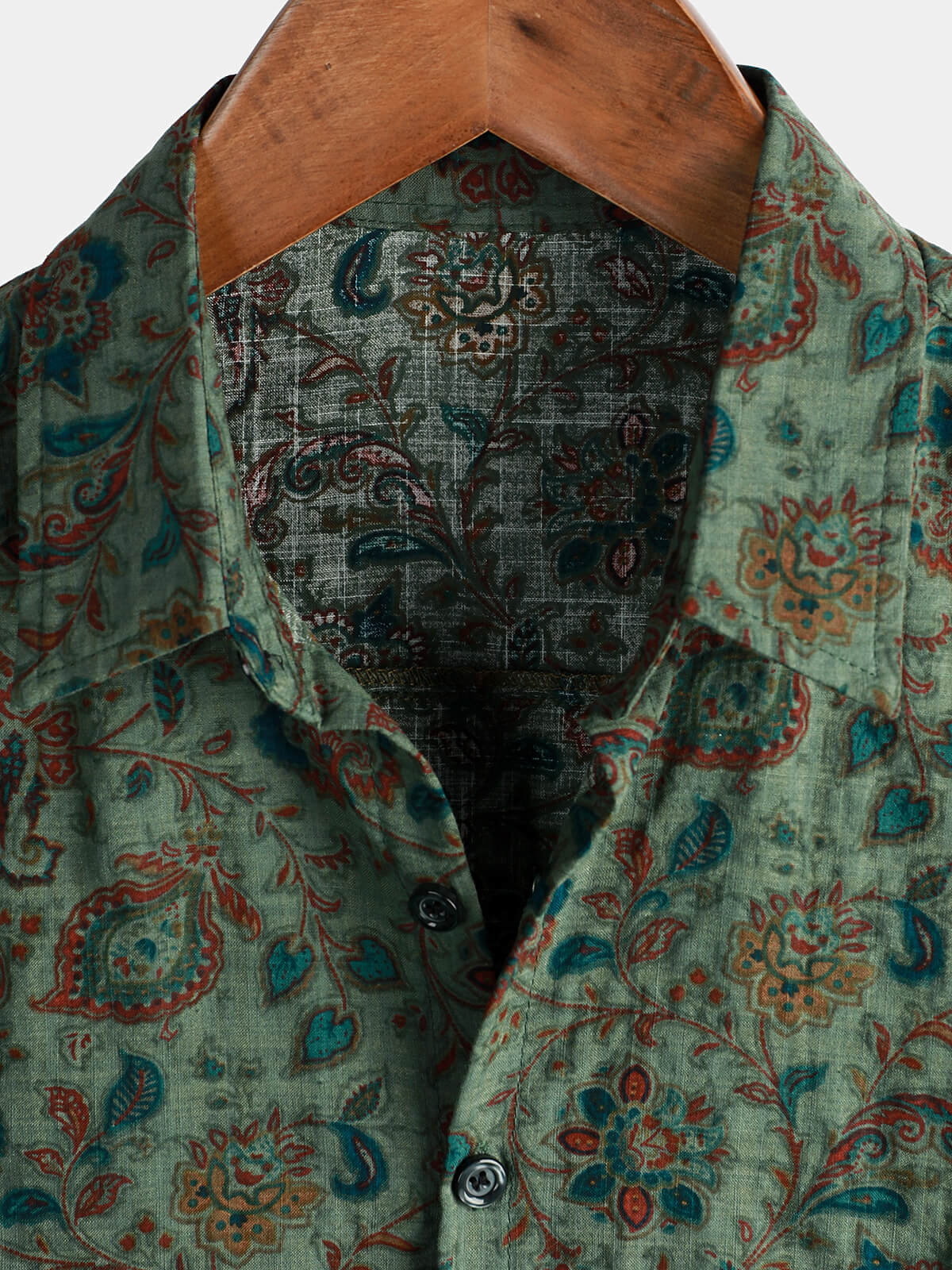 Vintage Short-Sleeved Button-Up Shirt for Men Retro 70s Paisley Pattern