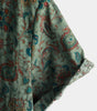 Vintage Short-Sleeved Button-Up Shirt for Men Retro 70s Paisley Pattern