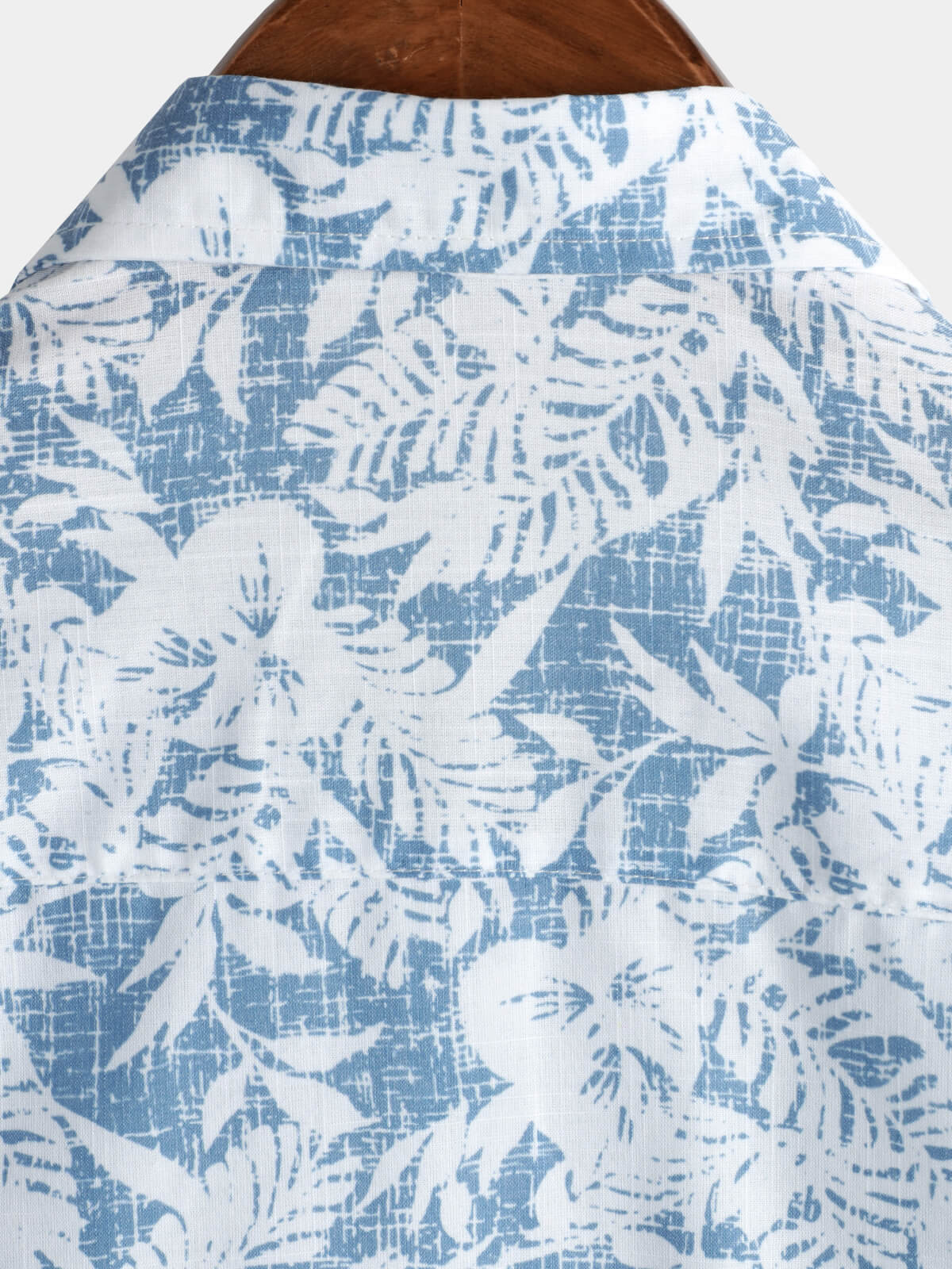 Men's Blue Short-Sleeved Button-Up Hawaiian Shirt