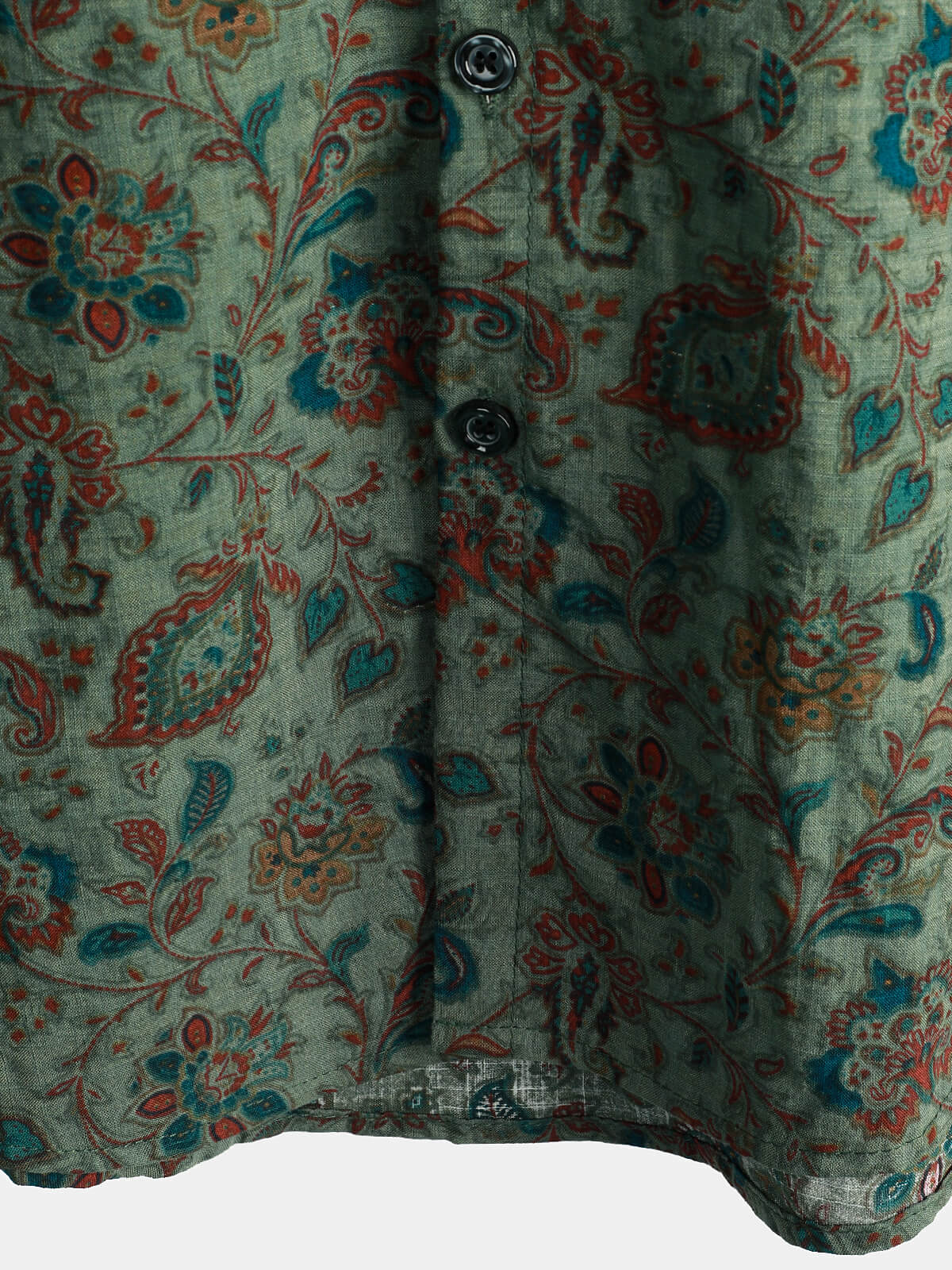 Vintage Short-Sleeved Button-Up Shirt for Men Retro 70s Paisley Pattern