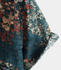 Men's Retro Floral Short-Sleeve Button-Up Cotton Shirt