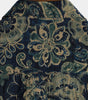 Men's Short Sleeve Green Cotton Shirt, Casual, Vintage, Floral Buttons, Holiday