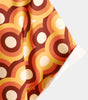 Men's Vintage 70s Orange Geometric Circle Summer Beach Short Sleeve Shirt