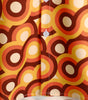 Men's Vintage 70s Orange Geometric Circle Summer Beach Short Sleeve Shirt