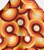 Men's Vintage 70s Orange Geometric Circle Summer Beach Short Sleeve Shirt