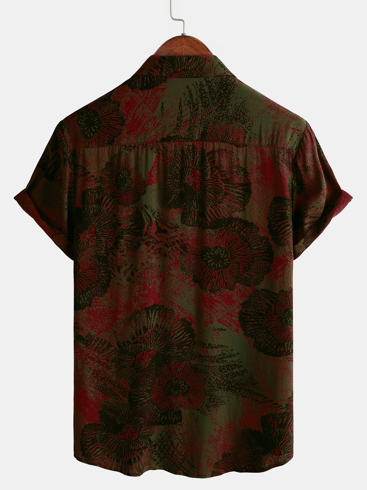 Casual Short Sleeve Button-Up Retro Floral Shirt for Men