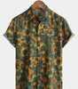 Retro Sunflower Short Sleeve Breathable Cotton Summer Shirt for Men