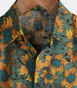 Retro Sunflower Short Sleeve Breathable Cotton Summer Shirt for Men