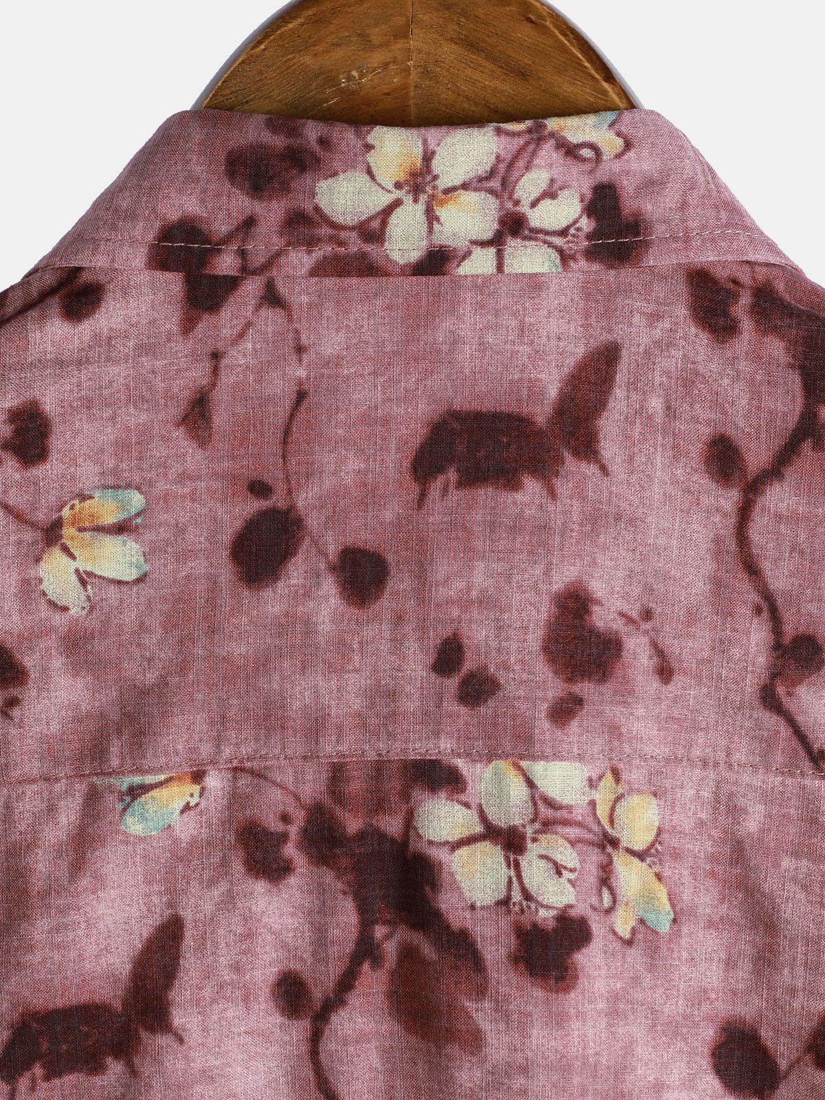 Men's Vintage Floral Short Sleeve Breathable Cotton Button-Up Shirt