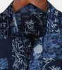Men's Retro Navy Blue Floral Print Short Sleeve Summer Shirt