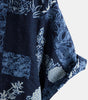 Men's Retro Navy Blue Floral Print Short Sleeve Summer Shirt
