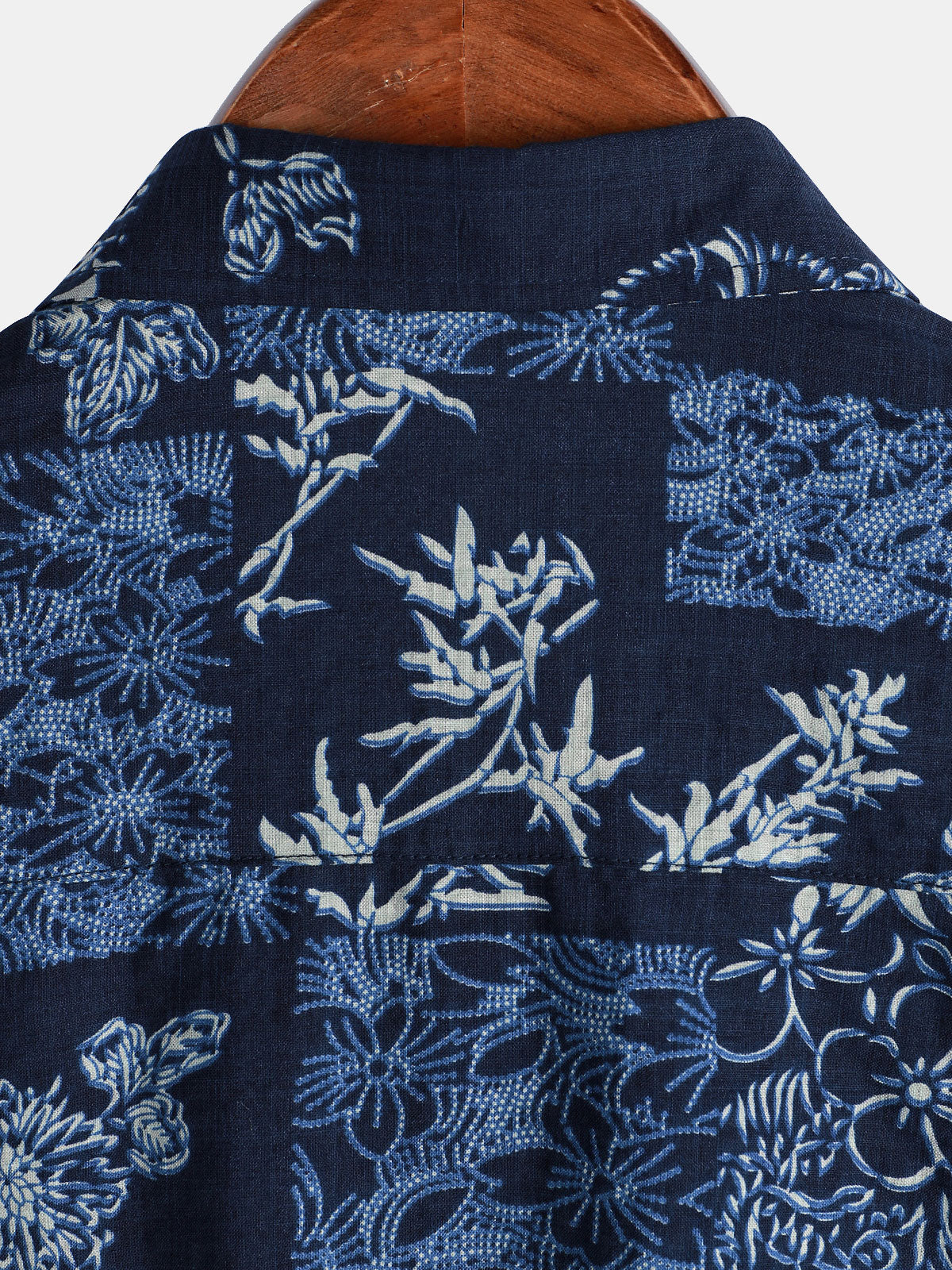 Men's Retro Navy Blue Floral Print Short Sleeve Summer Shirt