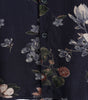 Men's Short Sleeve Rayon Shirt, Vintage, Navy Blue, Holidays, Summer, Floral Beach