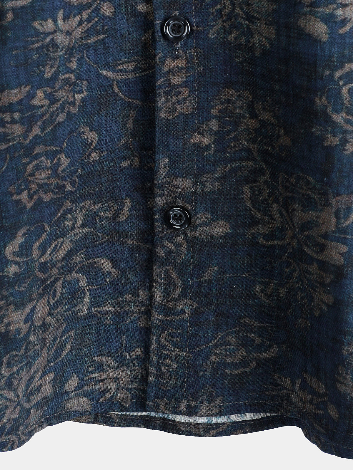 Men's Short Sleeve Summer Shirt with Retro Floral Print Pocket