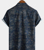 Men's Short Sleeve Summer Shirt with Retro Floral Print Pocket