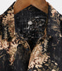 Men's Short-Sleeved Button-Up Shirt with Retro Floral Print