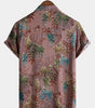 Men's Short Sleeve Summer Rayon Shirt with Retro Print