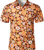 Men's Vintage Floral Button-Up Short Sleeve Beach Disco Summer 70s Retro Hawaiian Shirt