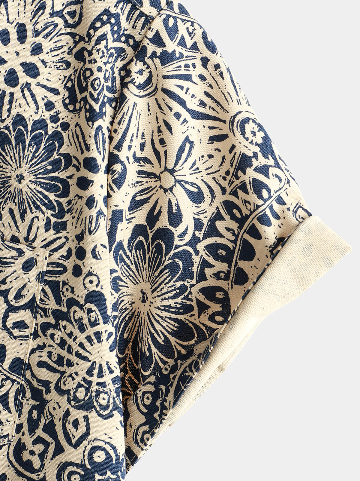 Vintage 70s Button-Up Shirt with Paisley Print and Retro Floral Pocket for Men