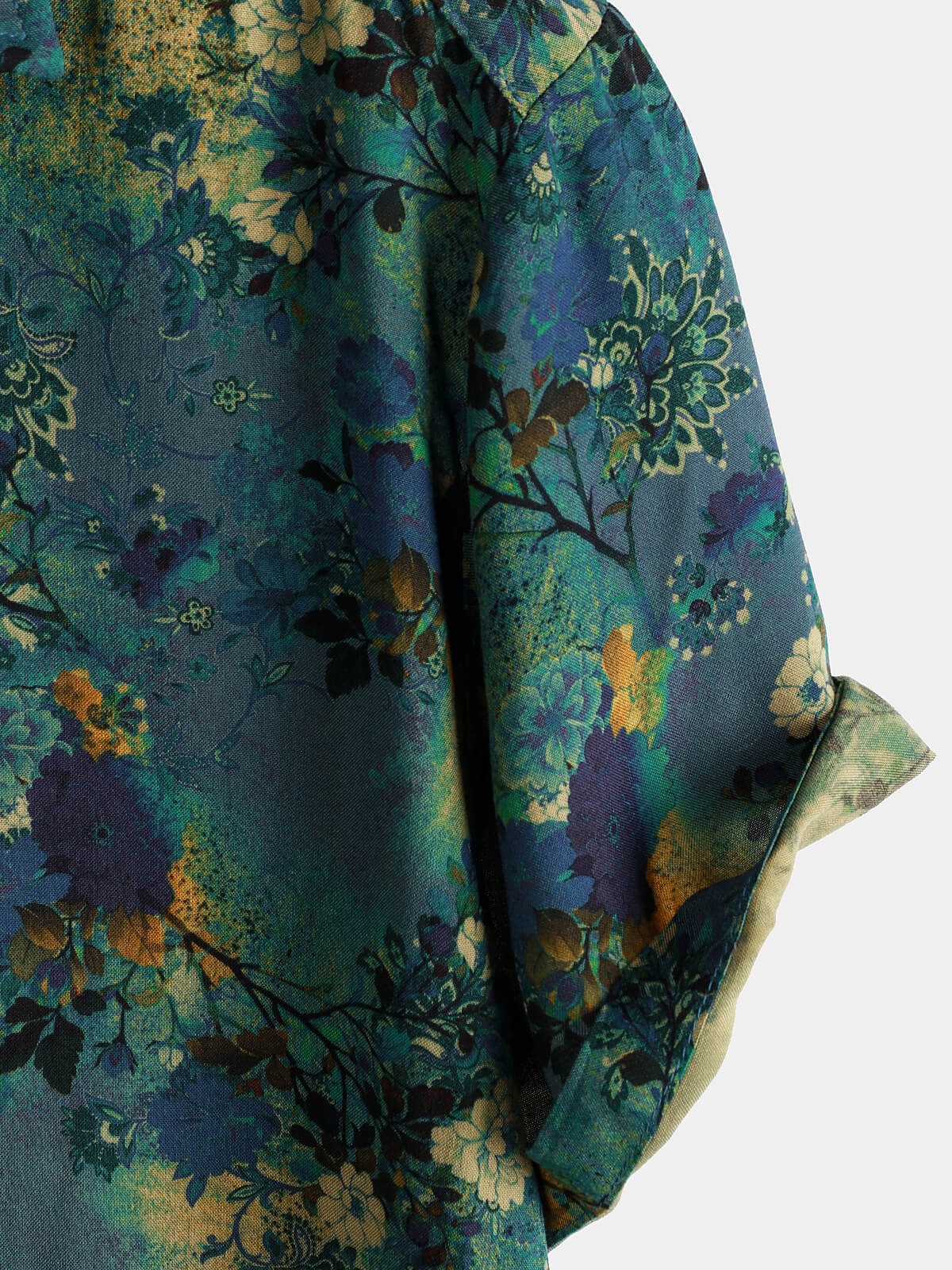 Men's Retro Floral Print Short Sleeve Rayon Shirt