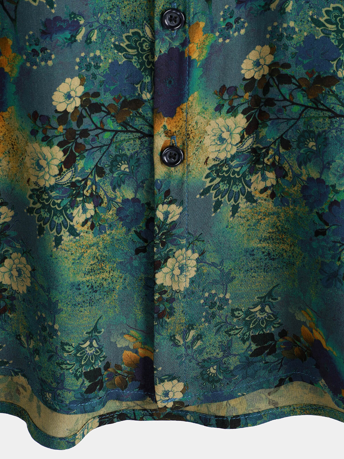 Men's Retro Floral Print Short Sleeve Rayon Shirt