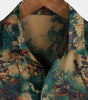 Men's Short Sleeve Summer Rayon Shirt, Retro Floral Pattern