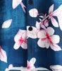 Men's Summer Button-Up Floral Print Shirt, Casual Collar, Navy Blue, Short Sleeves