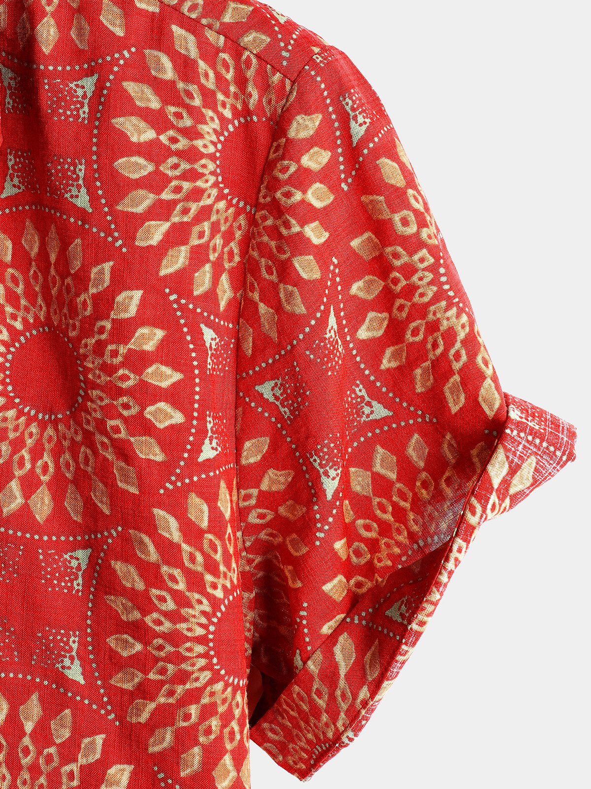 70s Vintage Disco Button-Up Short Sleeve Summer Shirt for Men